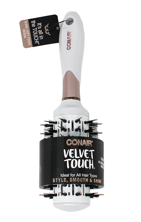Conair Velvet Touch Boar & Nylon Bristles Round Brush, Assorted Colors, 1 Ct